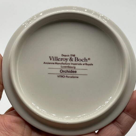 Villeroy & Boch Black Forest Orchidee Purple Orchid Porcelain Gold Rim Lid Box - Picture 6 of 8
